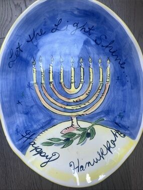 Certified International  Hanukkah Menorah 14” Discontinued Platter